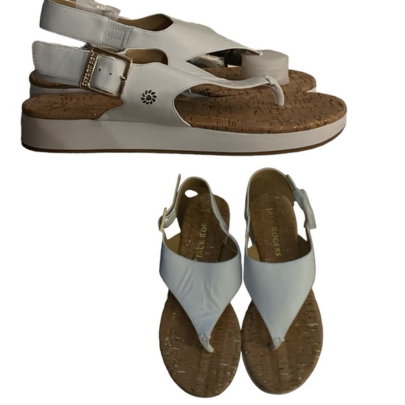 Jack Rodger’s Gwen White Flat Sandal Size 9.5 M Brand New - Picture 4 of 7